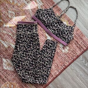Calme Leopard Print Sports Bra and Leggings Set